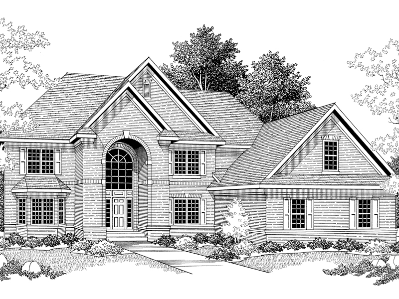 800x600 Harfleur Traditional Luxury Home Plan House Plans And More - Two Story House Drawing