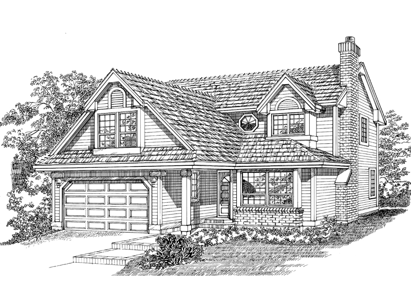 800x600 Marti Traditional Home Plan House Plans And More - Two Story House Drawing