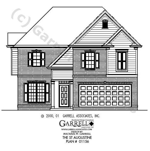 614x620 St Augustine House Plan Craftsman House Plans - Two Story House Drawing