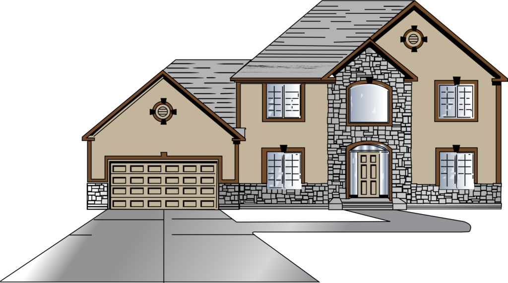 1024x571 Two Story House Clip Freeuse Download Png - Two Story House Drawing