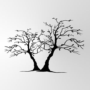 300x300 two trees reusable stencil art romantic shabby chic craft - Two Trees Drawing