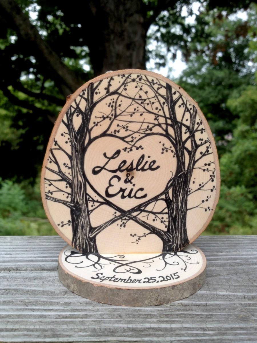 900x1200 woodland cake topper for your nature inspired wedding, two trees - Two Trees Drawing