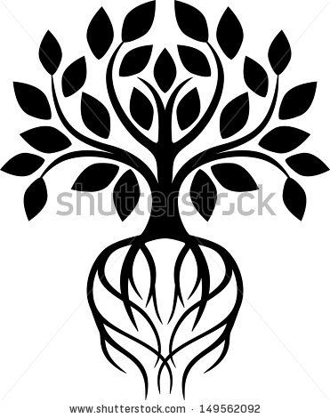 371x470 drawing two trees same roots - Two Trees Drawing