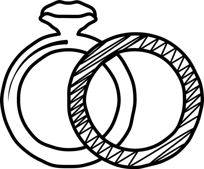 700x580 rubber stamp of two wedding rings wedding stamps stamptopia - Two Wedding Rings Drawing