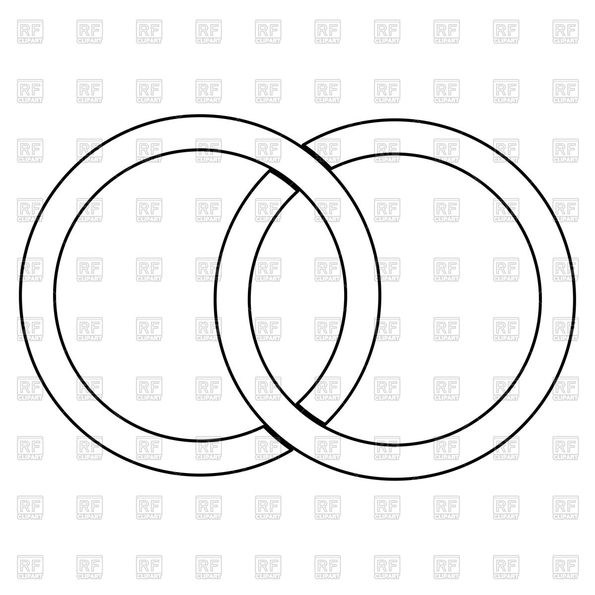 1200x1200 two bonded wedding rings vector image of objects - Two Wedding Rings Drawing