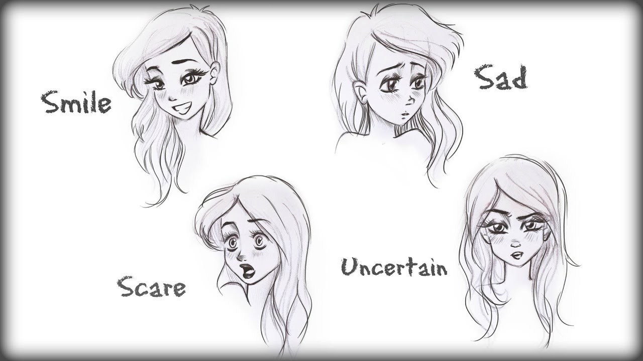 1280x720 Drawing Tutorial How To Draw Types Of Facial Expressions - Types Of Drawing