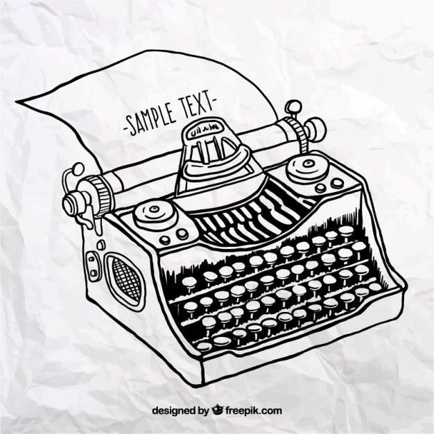 626x626 Hand Drawn Typewriter Vector Premium Download - Typewriter Drawing