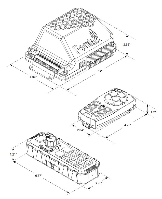660x814 Feniex Typhoon Siren Light Controller - Typhoon Drawing