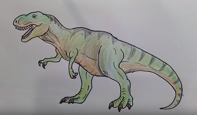 641x375 how to draw tyrannosaurus rex - Tyrannosaurus Drawing