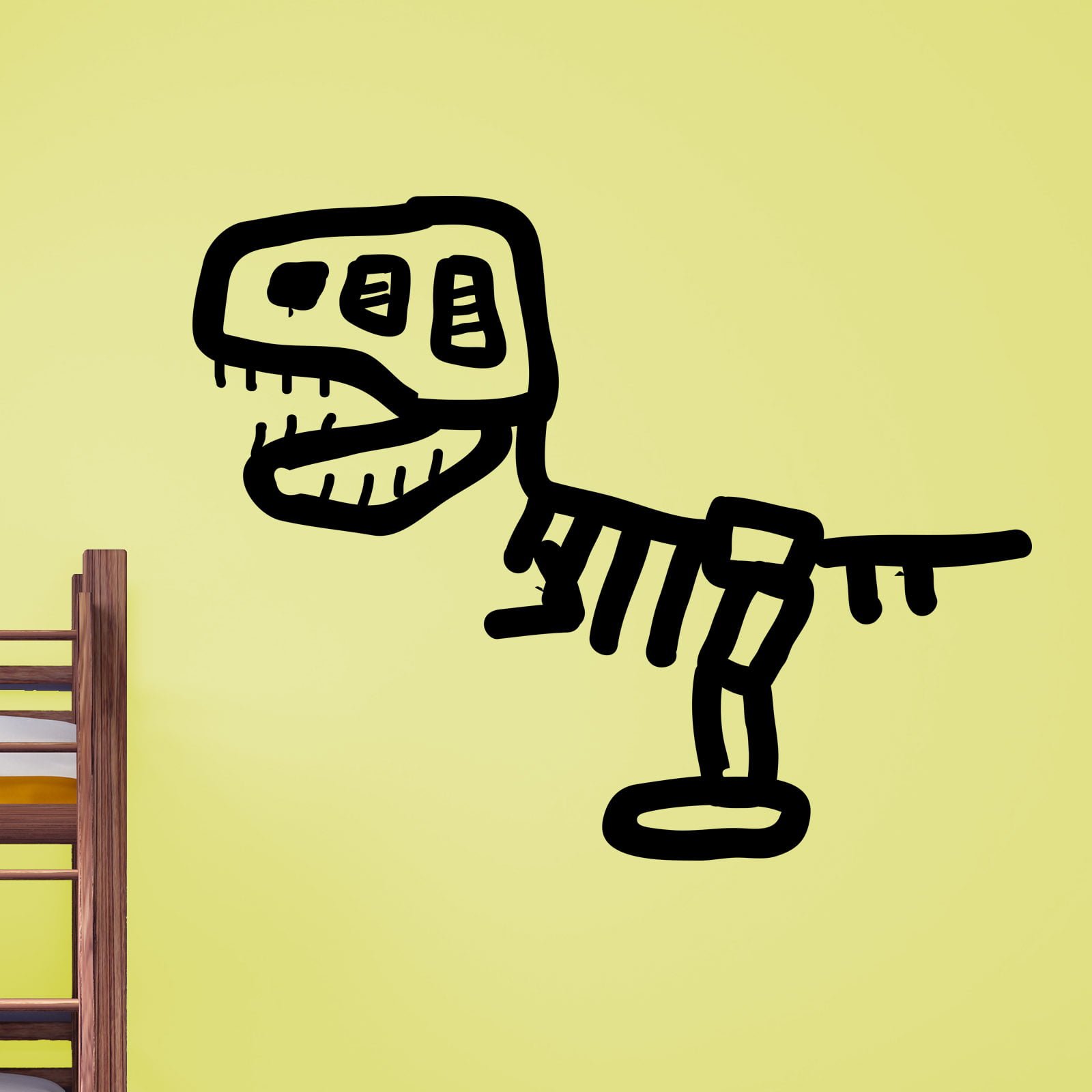 1600x1600 cartoon tyrannosaurus rex skeleton dinosaur kids wall sticker - Tyrannosaurus Rex Skeleton Drawing