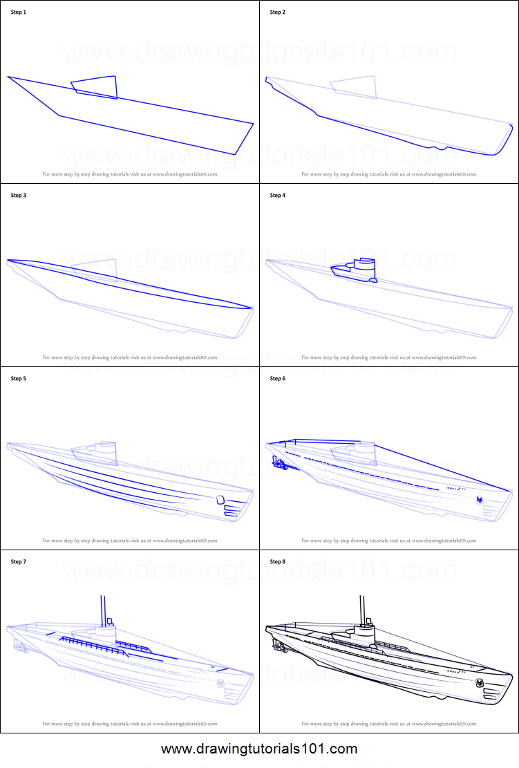 751x1111 How To Draw A U Boat Printable Step - U Boat Drawing