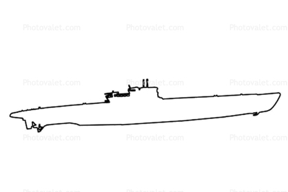 418x279 U Boat Outline, Line Drawing, Shape Images, Photography, Stock - U Boat Drawing