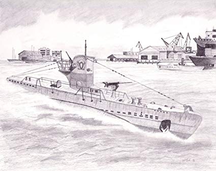 425x337 u boat original pencil drawing everything else - U Boat Drawing