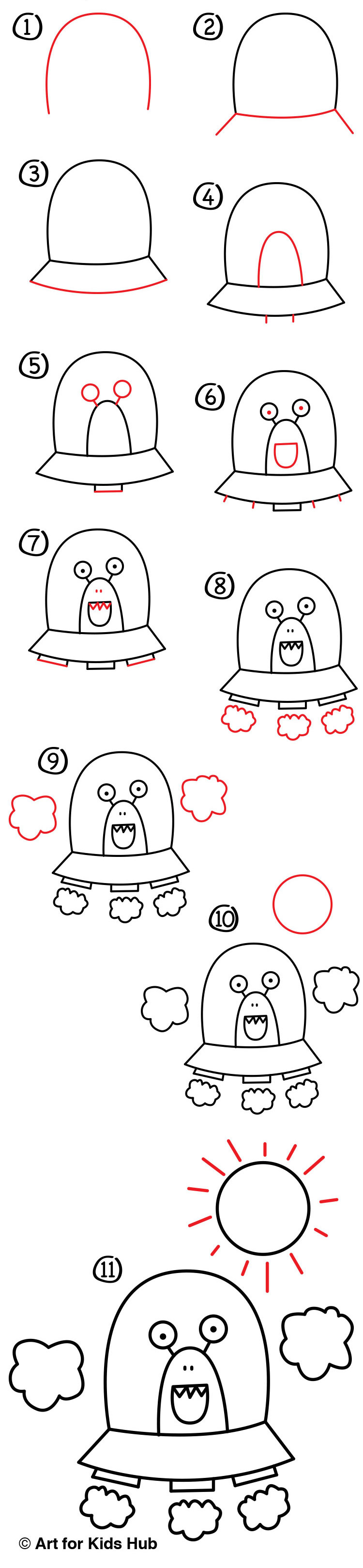 750x3237 how to draw an alien ufo - Ufo Drawing