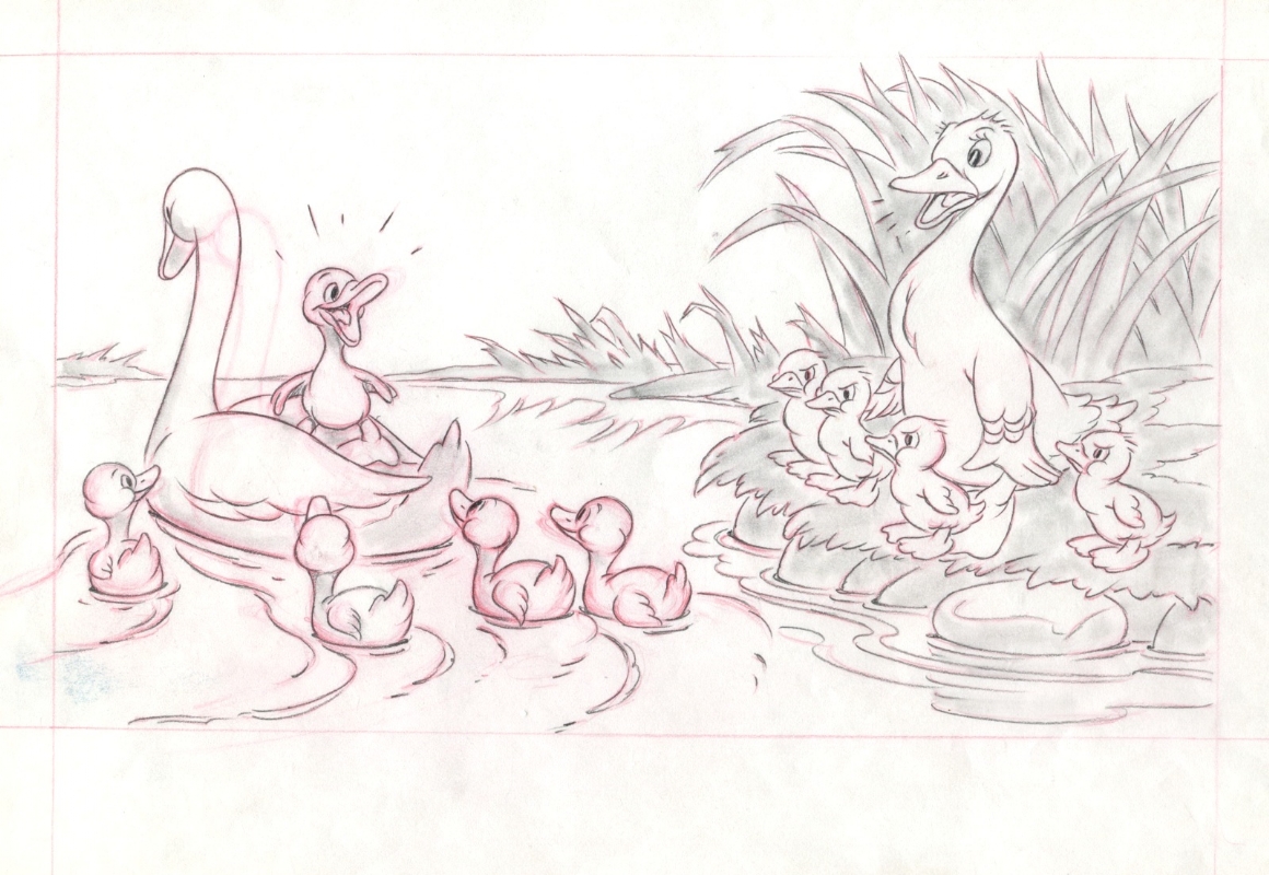 1160x800 publicity drawing for the ugly duckling, in c e's disney - Ugly Duckling Drawing
