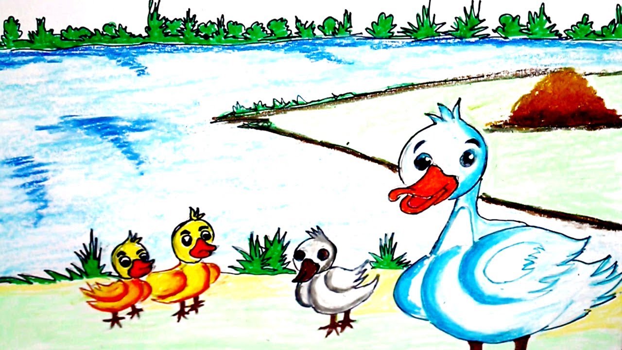 1280x720 the ugly duckling story drawing step - Ugly Duckling Drawing