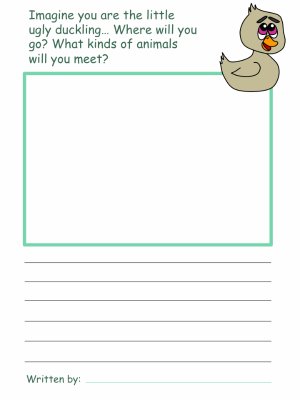 300x400 ugly duckling draw and write worksheet - Ugly Duckling Drawing