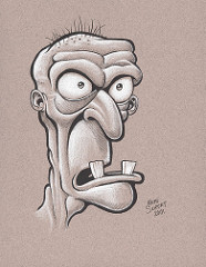 186x240 shmoe ugly face made with black ink, white pencil - Ugly Face Drawing