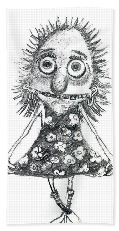 500x967 Ugly Girl Bath Towel For Sale - Ugly Girl Drawing