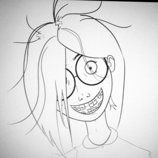 612x612 Creepy - Ugly Girl Drawing