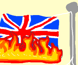 300x250 Uk Flag Burning Drawing - Uk Flag Drawing