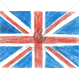 325x325 Flag Of Uk, Pencil Drawing Vector Illustration Gl Stock Images - Uk Flag Drawing