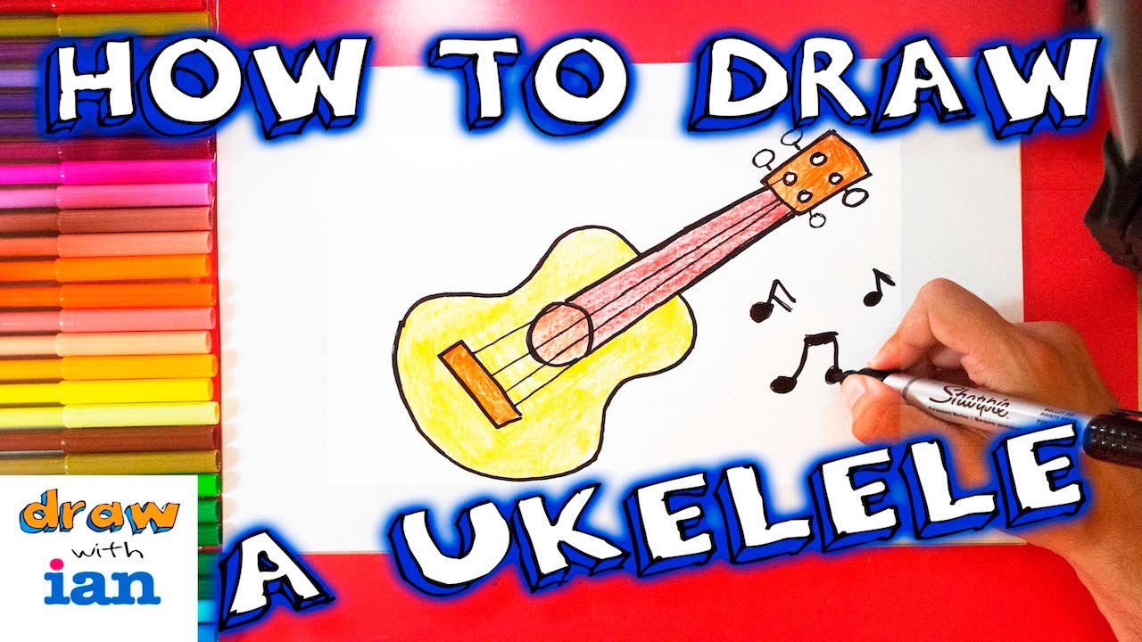 1280x720 How To Draw A Cartoon Ukulele - Ukulele Drawing