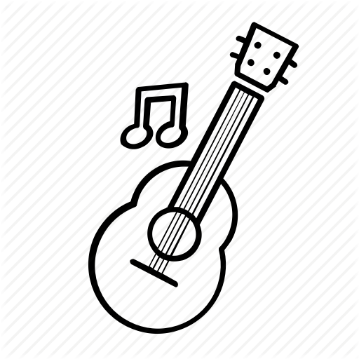 512x512 Beach, Enjoy, Guitar, Holiday, Music, Relax, Summer, Ukulele Icon - Ukulele Line Drawing
