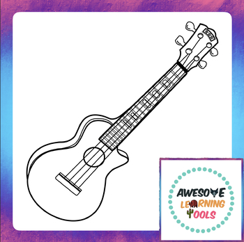 350x348 Cutaway Ukulele Clip Art - Ukulele Line Drawing
