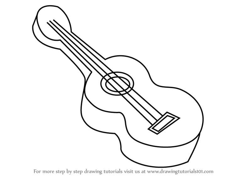 800x562 Drawn Instrument Ukulele - Ukulele Line Drawing