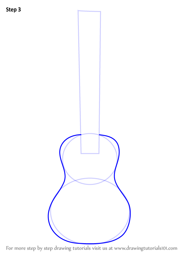 598x844 Learn How To Draw A Ukulele - Ukulele Line Drawing
