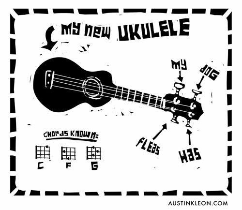 500x434 My New Ukulele - Ukulele Line Drawing