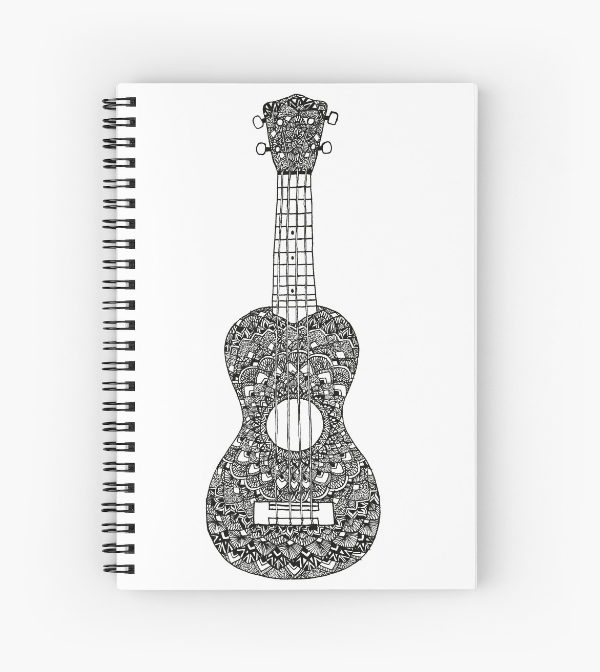 1171x1313 Ukulele Mandala Spiral Notebooks - Ukulele Line Drawing