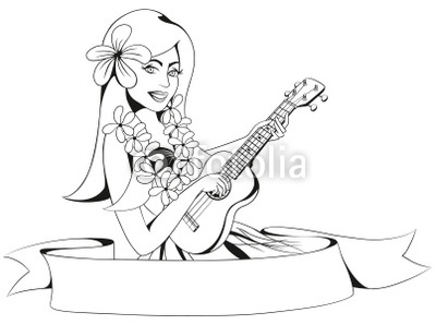 400x298 Vector Hawaiian Ukulele Images - Ukulele Line Drawing