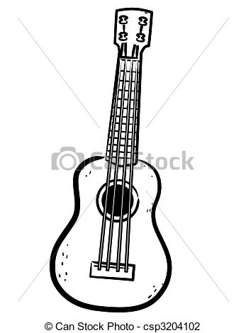 347x470 A Simple Ukulele Line Art Illustration - Ukulele Line Drawing