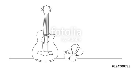 500x264 Animation Of Continuous Line Drawing Of Soprano Ukulele - Ukulele Line Drawing