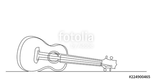 500x264 Animation Of Continuous Line Drawing Of Traditional Ukulele Stock - Ukulele Line Drawing