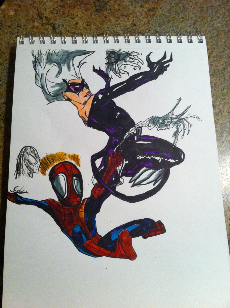 765x1024 spider man and black cat ultimate spider man - Ultimate Spider Man Drawing