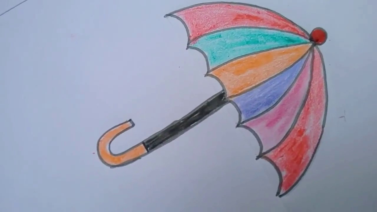 1280x720 how to draw an umbrella step - Umbrella Drawing