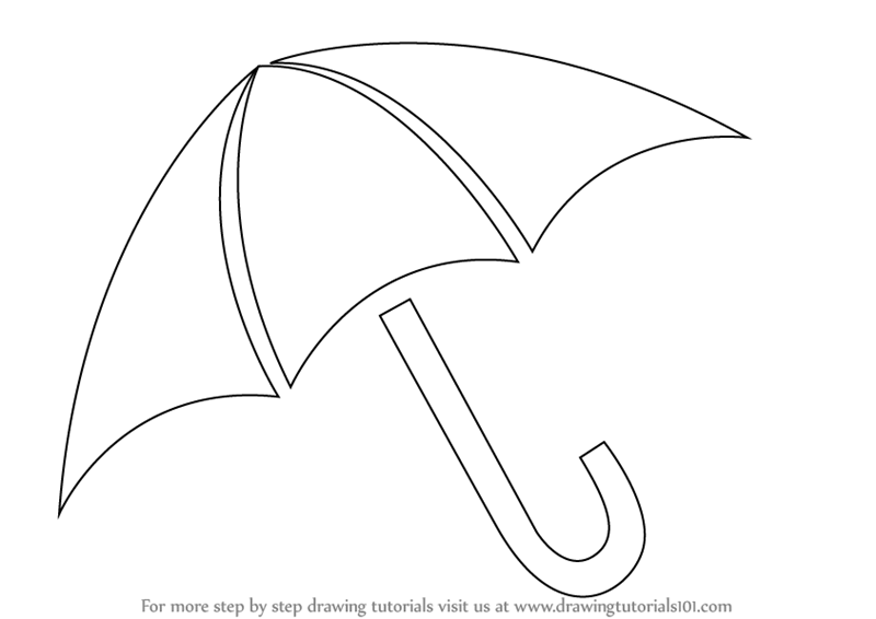 800x566 learn how to draw an umbrella easy - Umbrella Drawing