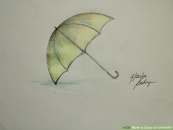728x546 How To Draw An Umbrella - Umbrella Drawing Images