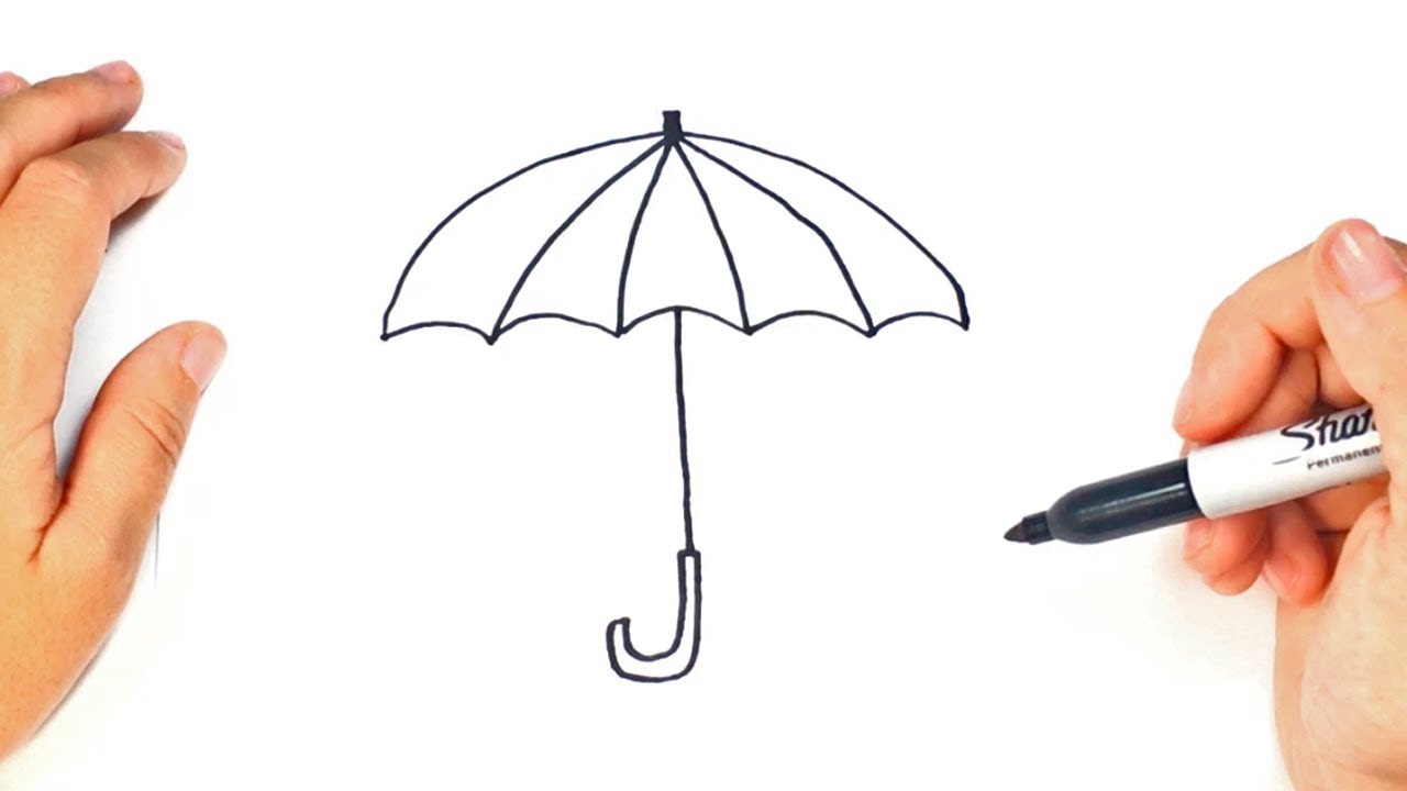1280x720 How To Draw A Umbrella Step - Umbrella Drawing Images