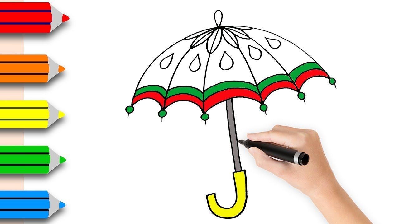 1280x720 coloring pages umbrella - Umbrella Drawing Images