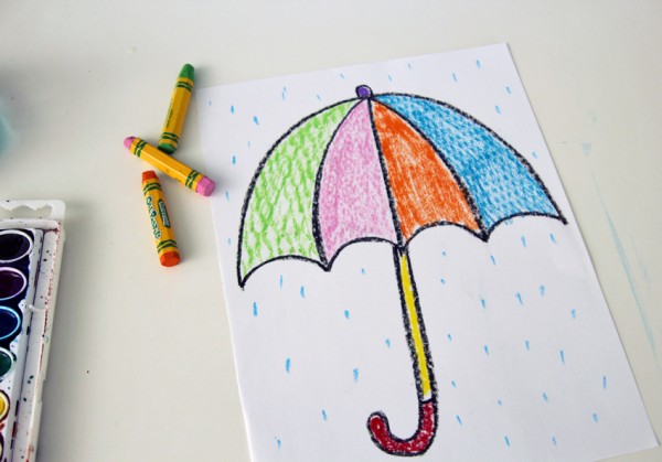 600x419 Draw A Rainy Day Textured Umbrella Make And Takes - Umbrella Drawing Images
