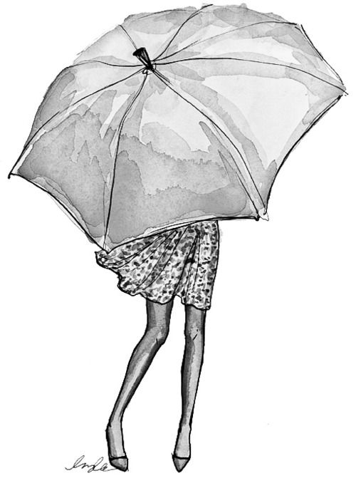 500x685 Rainy Daysyearning For Them Water Color Art! Cute Drawings - Umbrella Drawing Tumblr