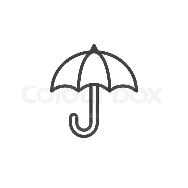 800x800 Umbrella Line Icon, Outline Vector Stock Vector Colourbox - Umbrella Line Drawing