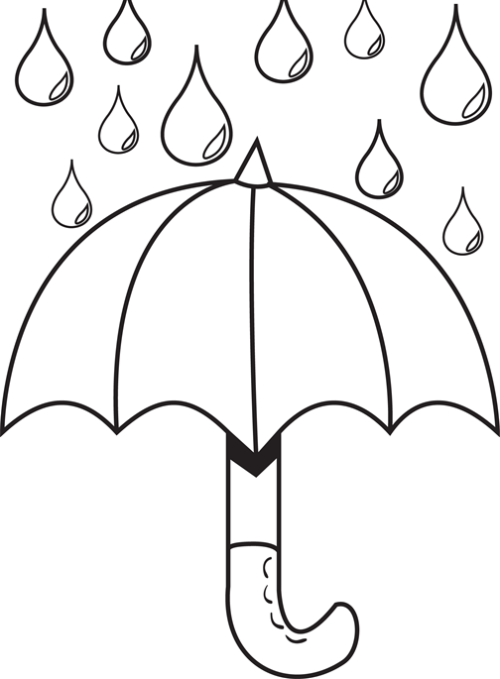 500x679 Drawing, Umbrella, White, Transparent Png Image Clipart Free - Umbrella Line Drawing