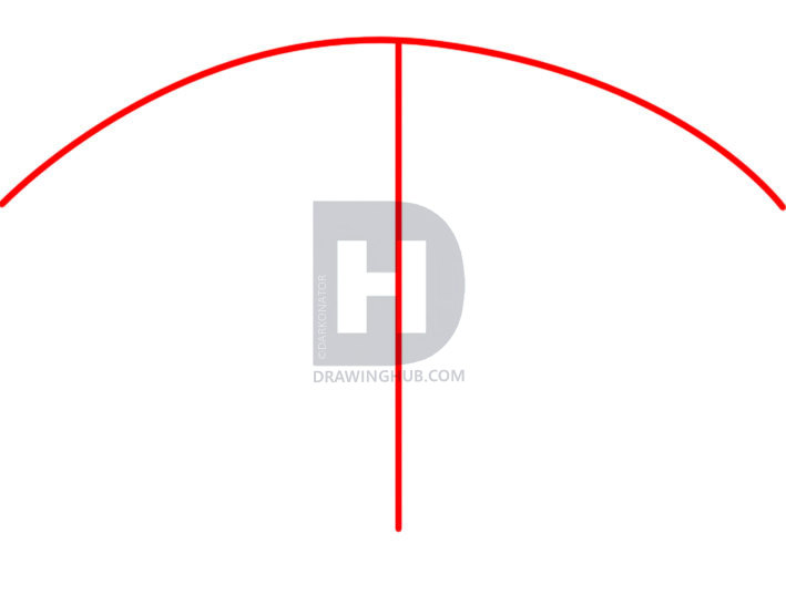 709x546 How To Draw An Umbrella, Step - Umbrella Line Drawing