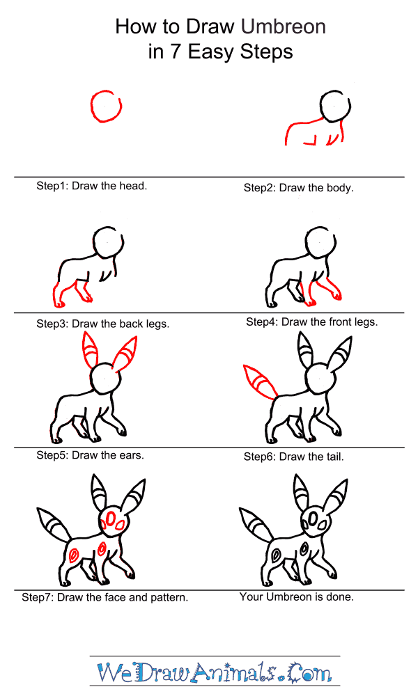 600x1000 How To Draw Umbreon Pokemon - Umbreon Drawing