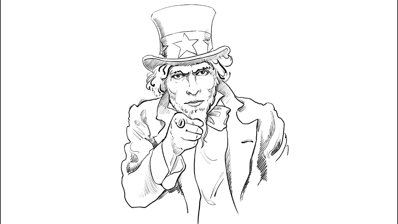 1280x720 how to draw uncle sam - Uncle Drawing